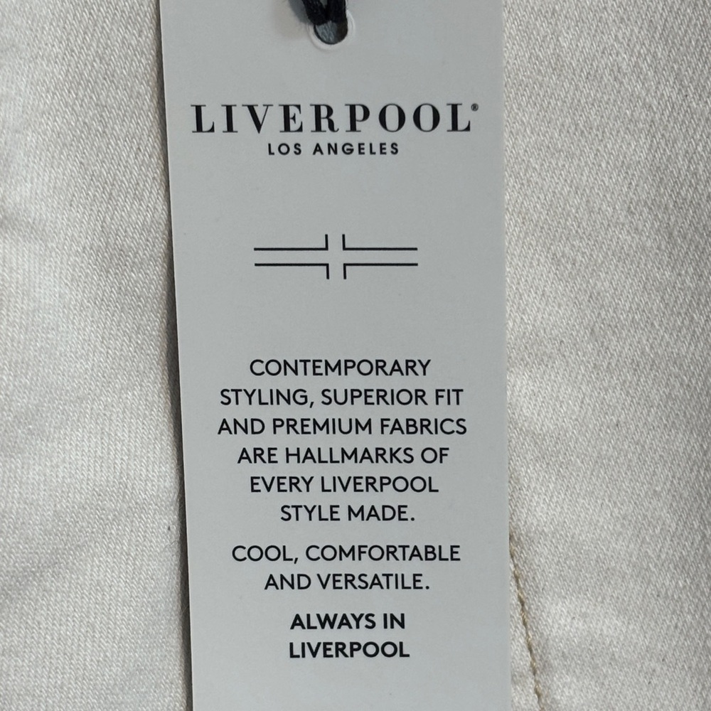 Liverpool Los Angeles Wide Leg Jeans High Rise Button Fly Denim Cream Size 12 - Picture 4 of 10